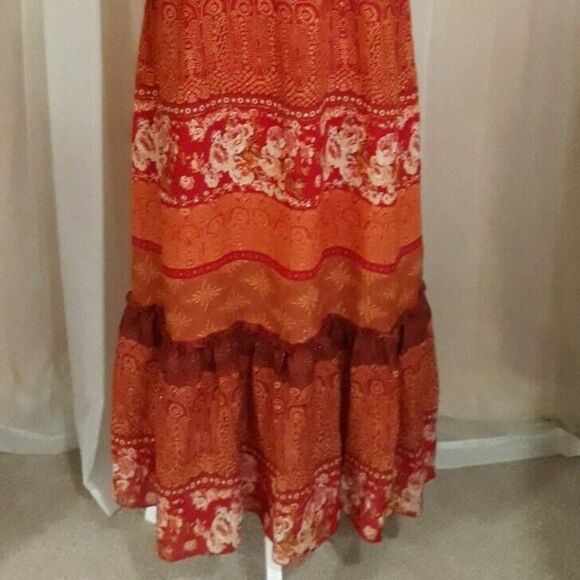 JL Studio Womens Orange Rust Gold Multicolor Dress - Picture 2 of 7